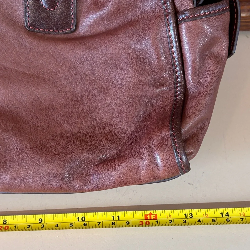 Vince Camuto Men's Classic Brown Leather Briefcase